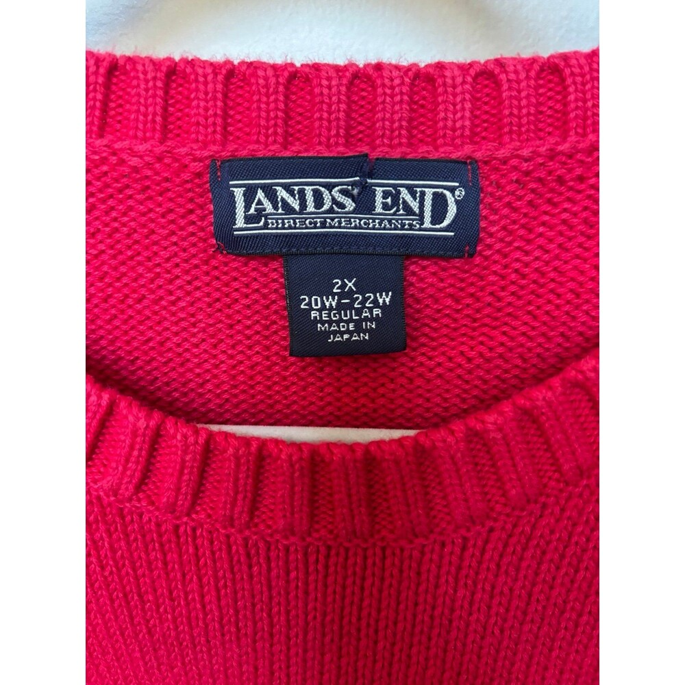 Women’s Lands End Fuschia Short Sleeve Sweater Plus 2X 20/22 - Picture 3 of 8